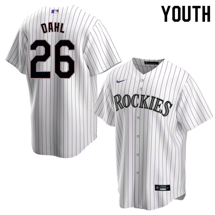 Nike Youth #26 David Dahl Colorado Rockies Baseball Jerseys Sale-White